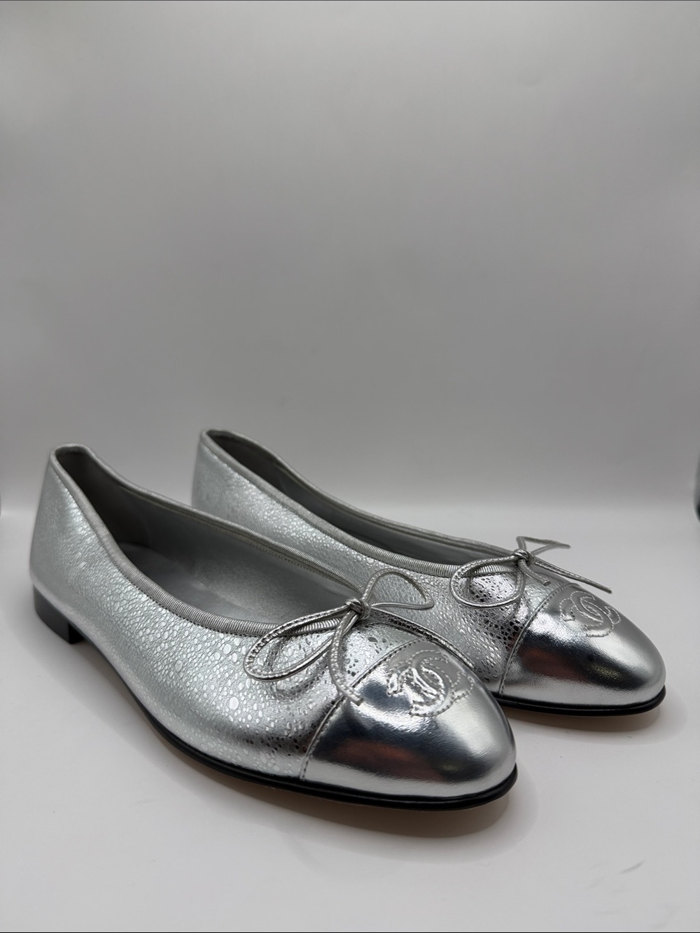 CHANEL Cambon Leather Ballet Flats